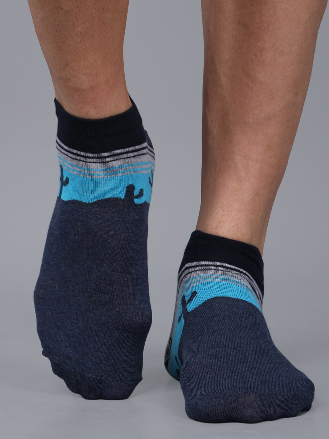 Dollar Socks Pack of 3 Patterned Cotton Shoe Liner-Length Sock