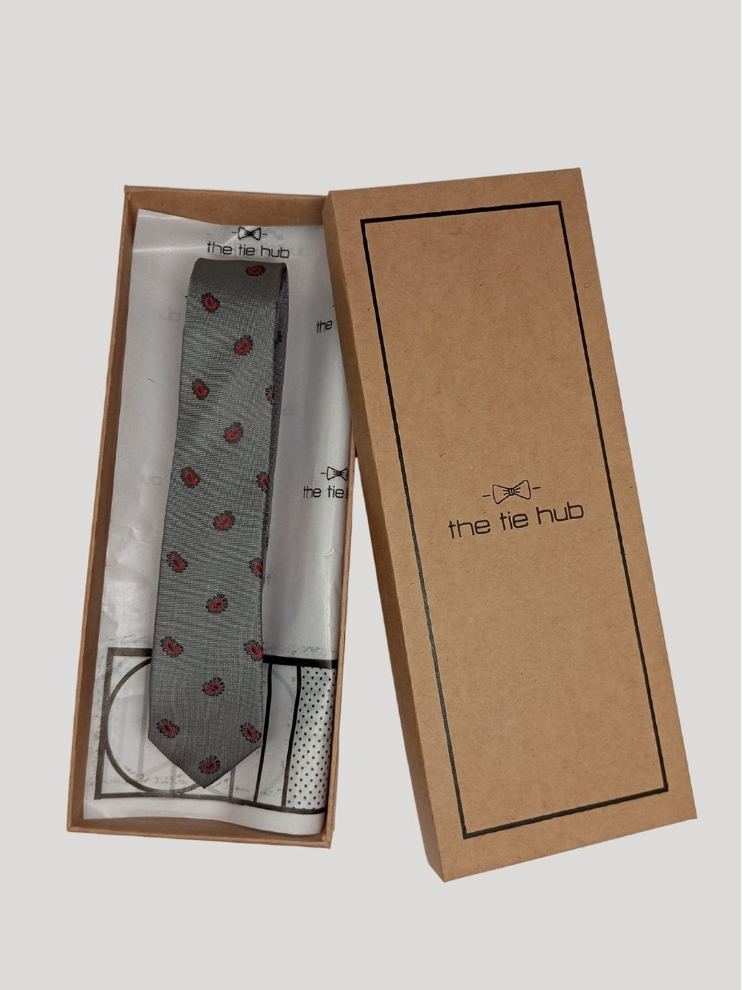 The Tie Hub Men Woven Design Silk Formal Broad Tie