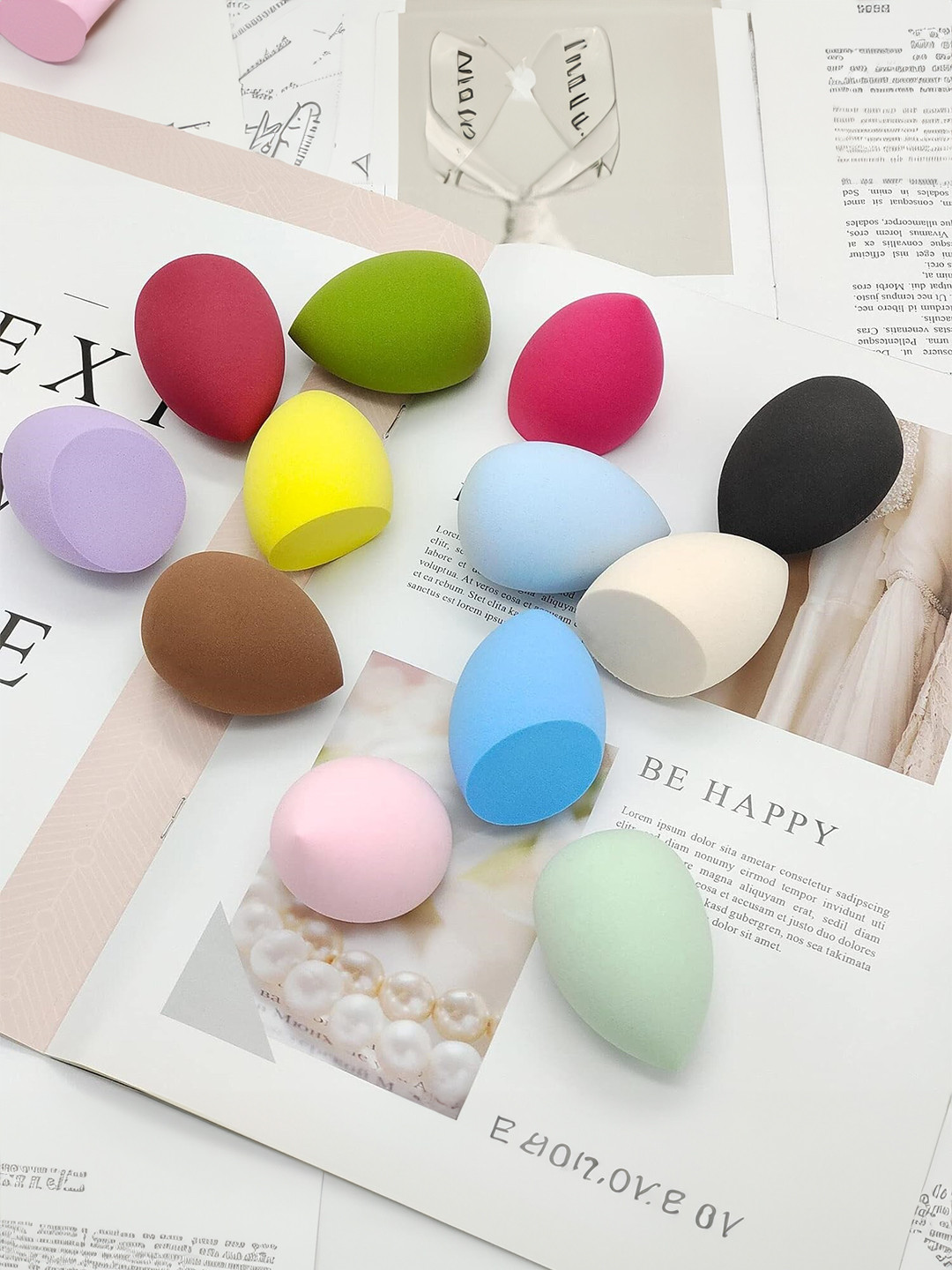 FEELHIGH Professional Set Of 12 Makeup Blender Sponges