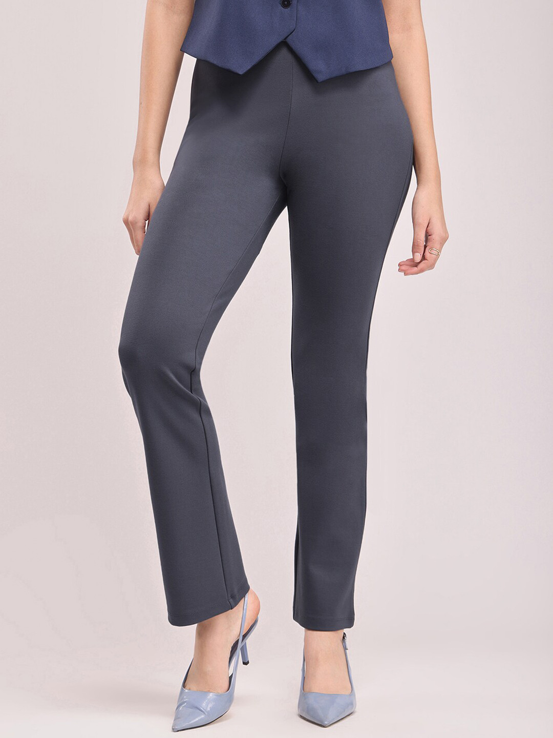 FableStreet Grey Livin Bootcut Trousers