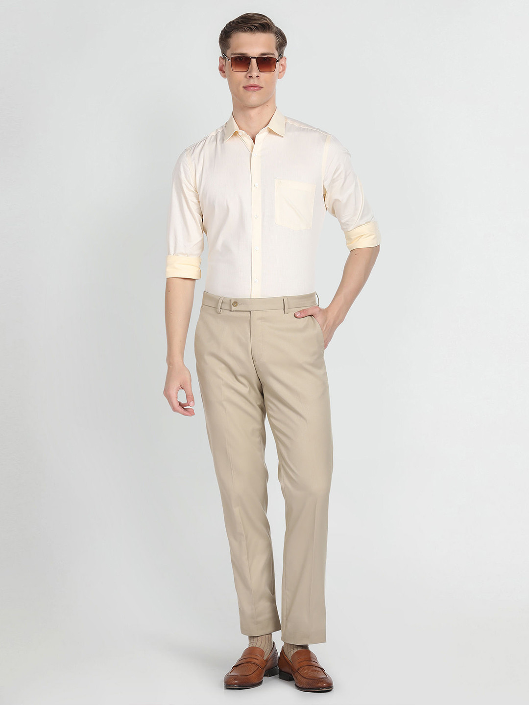 Arrow Slim Fit Cotton Geometric Pattern Dobby Formal Shirt