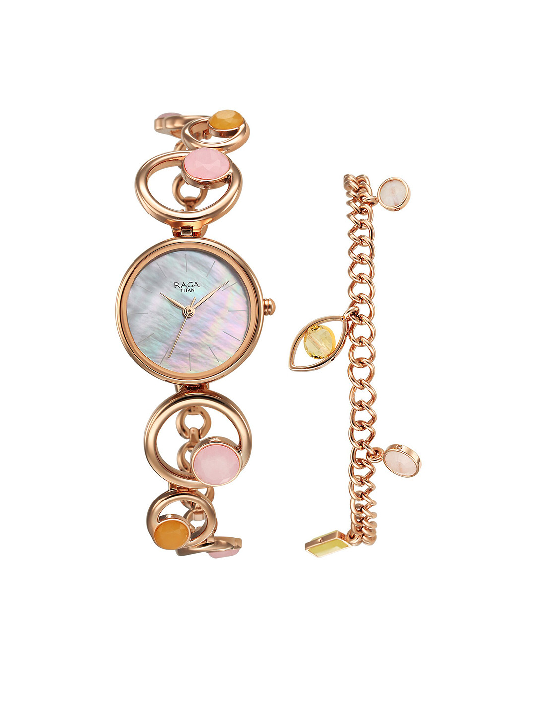 Titan Women Set Of 2 Analogue Watch With Bracelet 95194WM01F