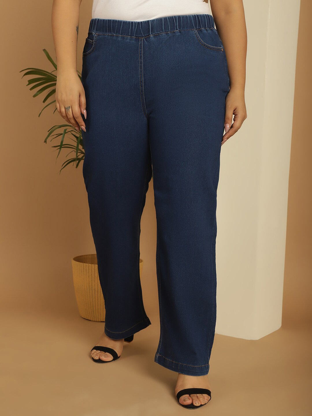 theRebelinme Women Smart Straight Fit High-Rise Trousers