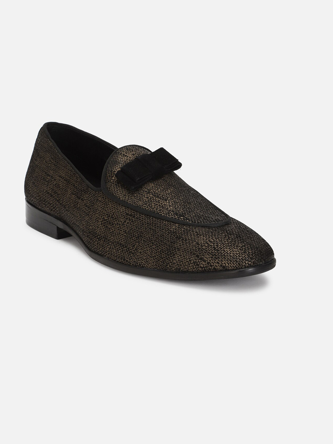 Van Heusen Men Printed Bows Detail Leather Loafers