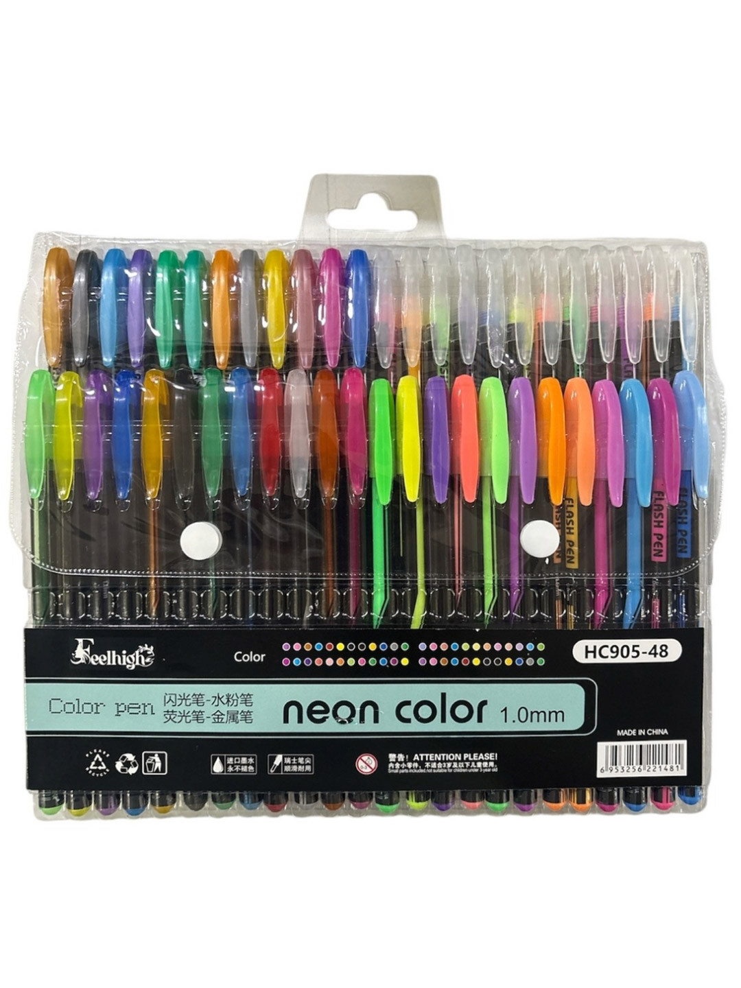 FEELHIGH Kids Set Of 48 Colour Gel Pens