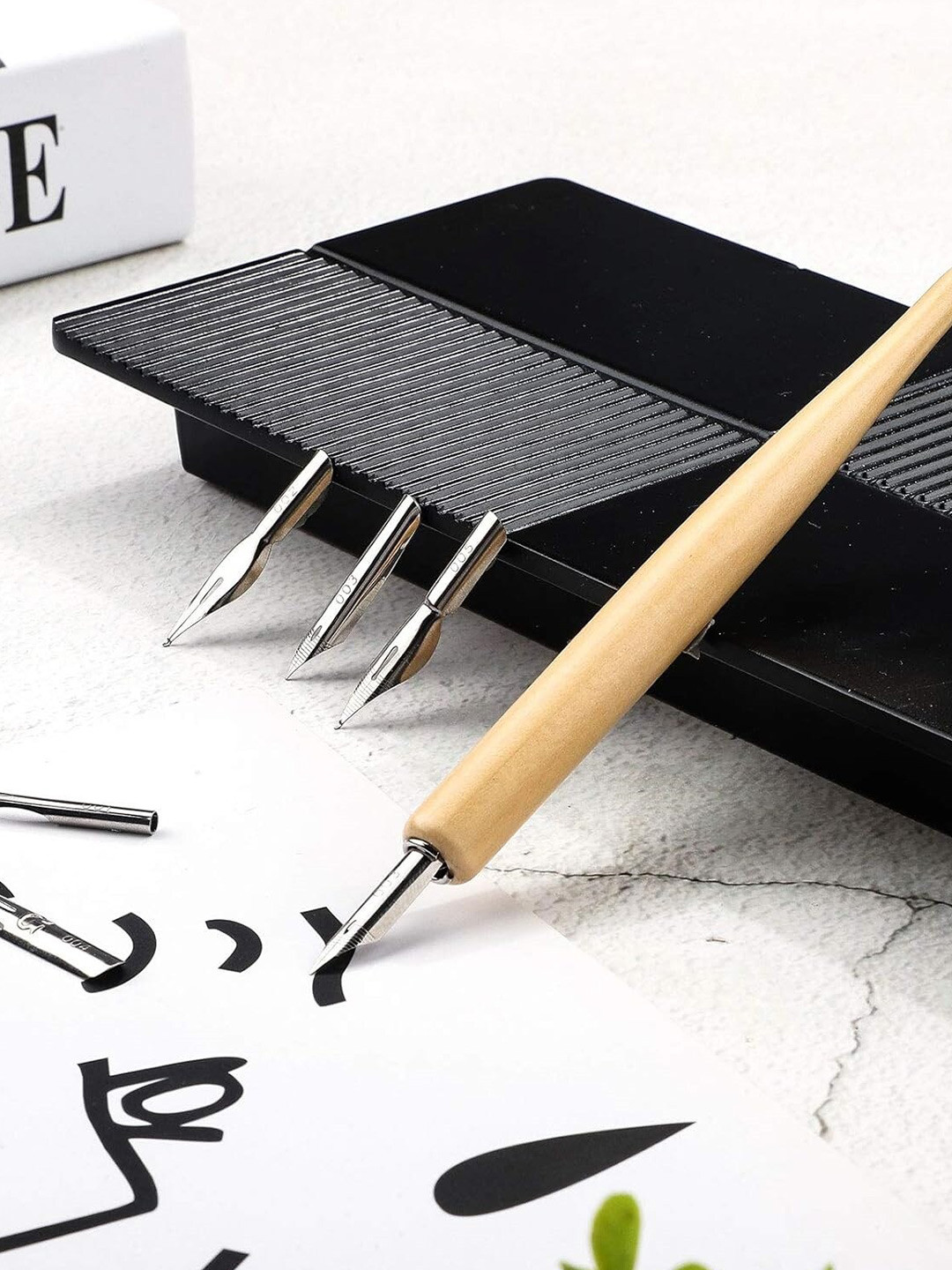 FEELHIGH Kids Set Of 7 Stainless Steel Comic G-Pen Ink Nib Drawing Comic Pens