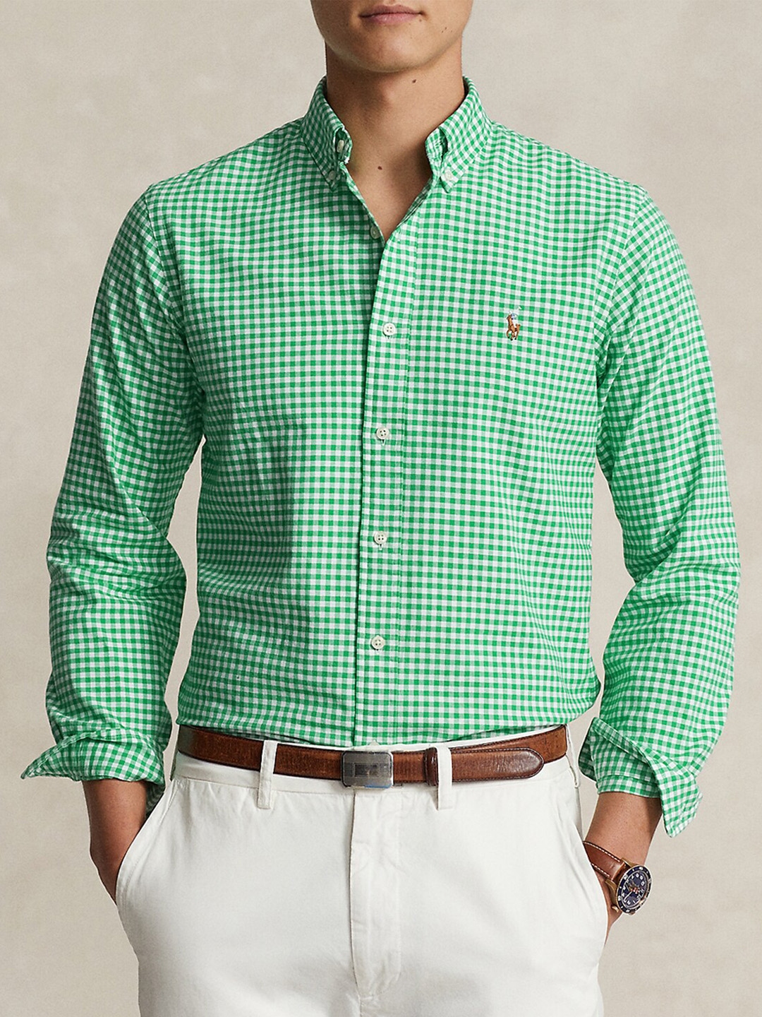 Mens green ralph lauren shirt discount