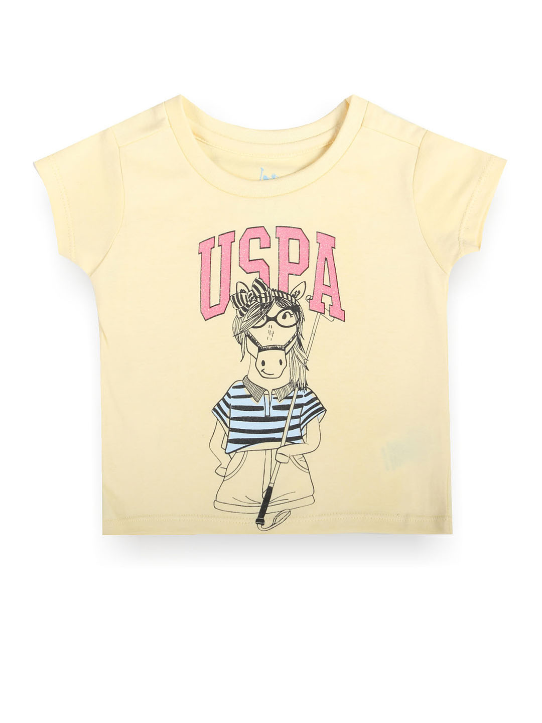 U.S. Polo Assn. Kids Girls Printed Cotton T-shirt