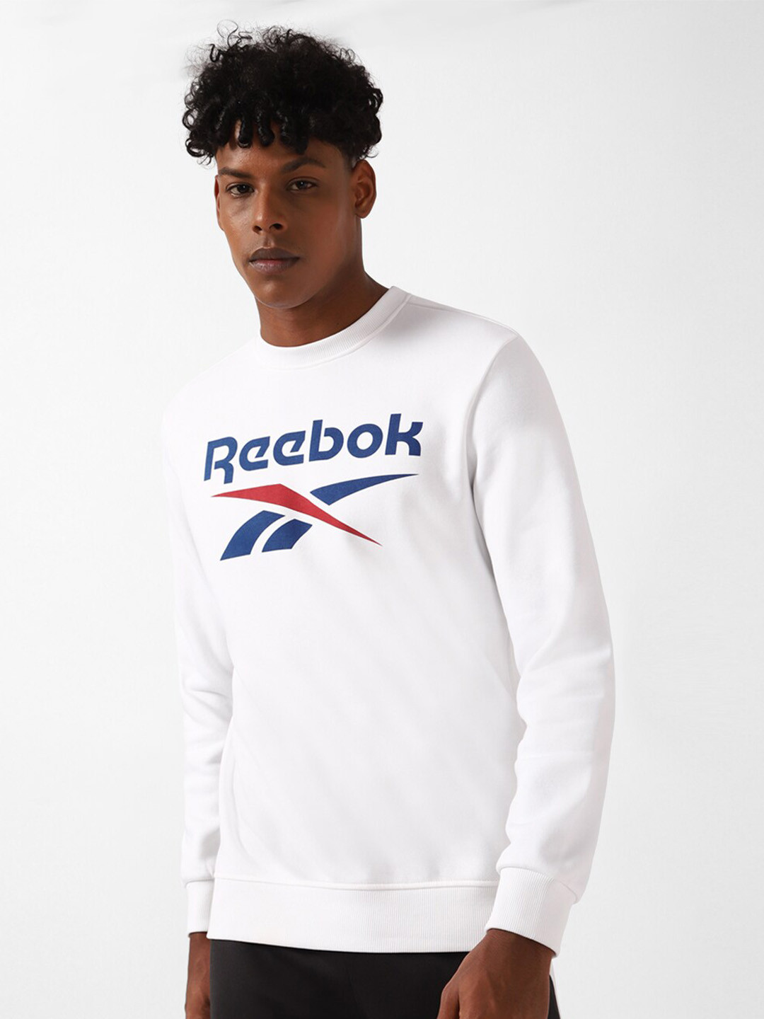 Reebok Ri Flc Big Logo Crew Neck Pullover Sweatshirt