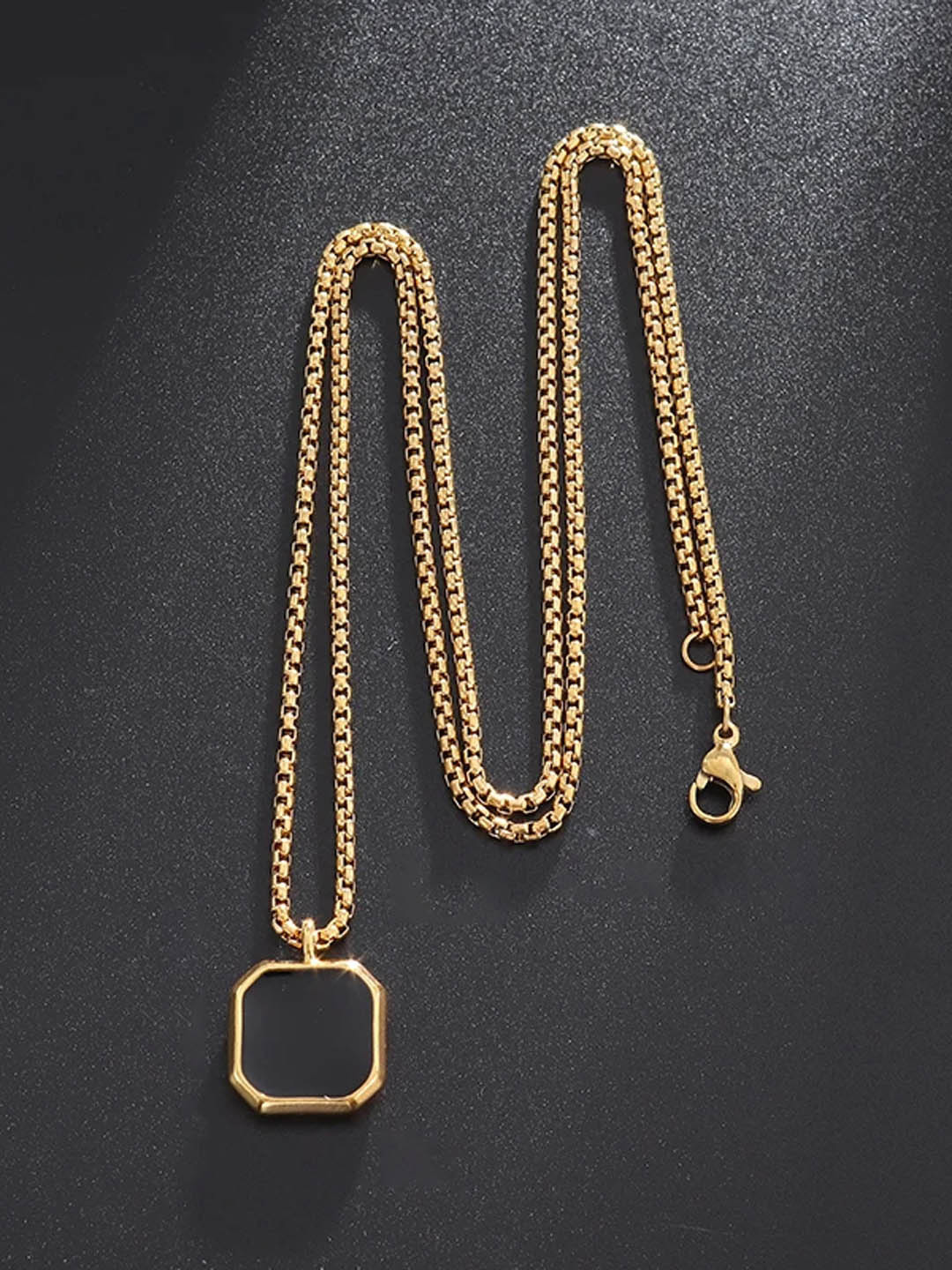 Krelin Gold-Plated Octagonal-Shaped Pendant With Chain