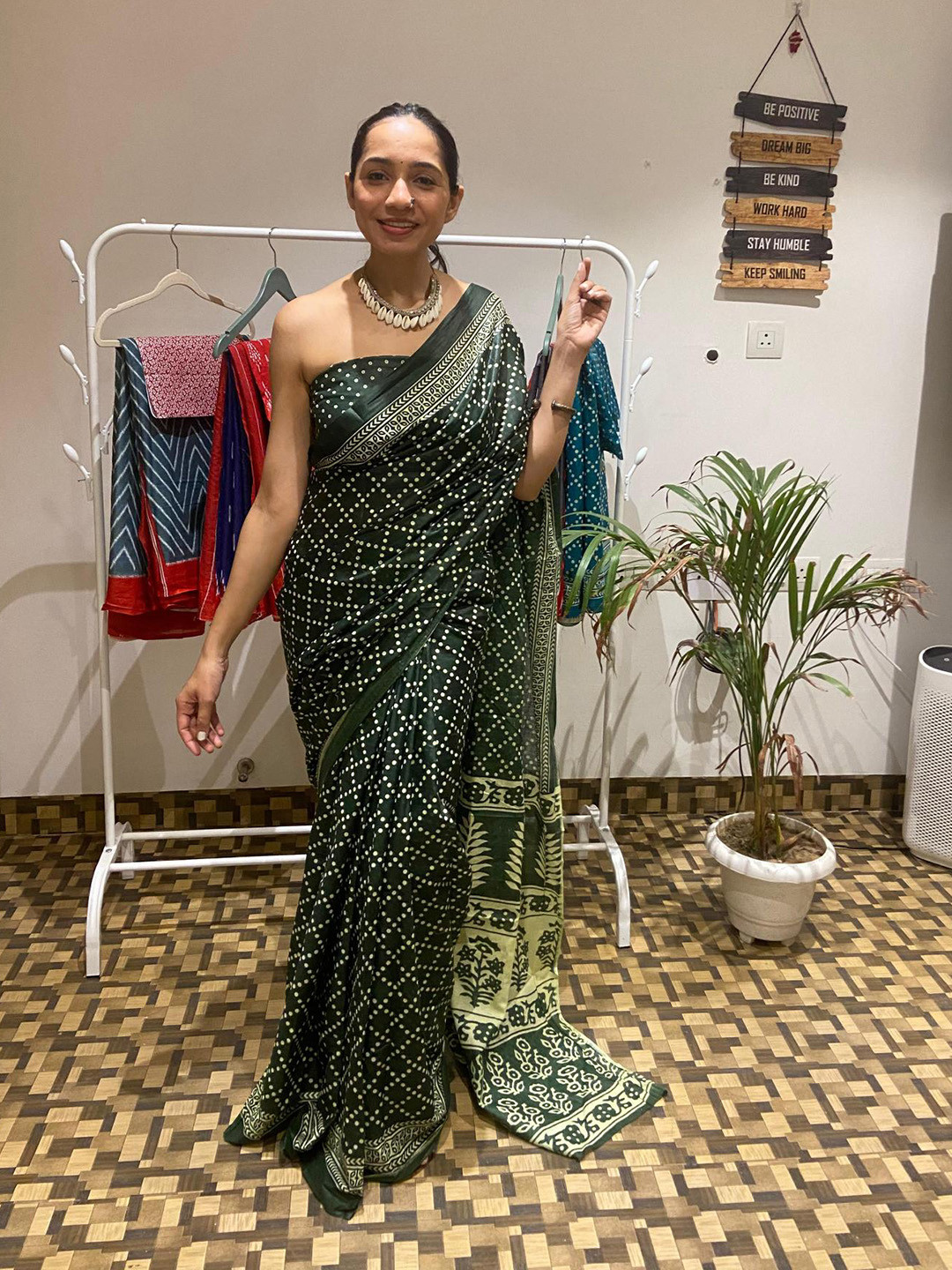 RADHA LAKSHMI Pure Cotton Bandhani Saree