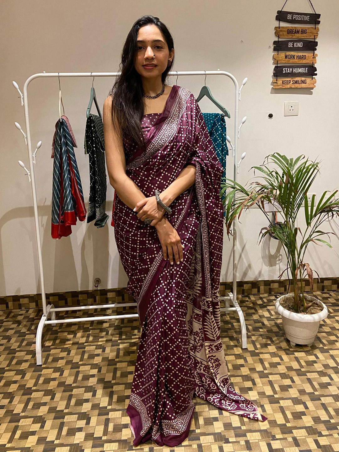 RADHA LAKSHMI Bandhani Printed Pure Cotton Ikat Saree