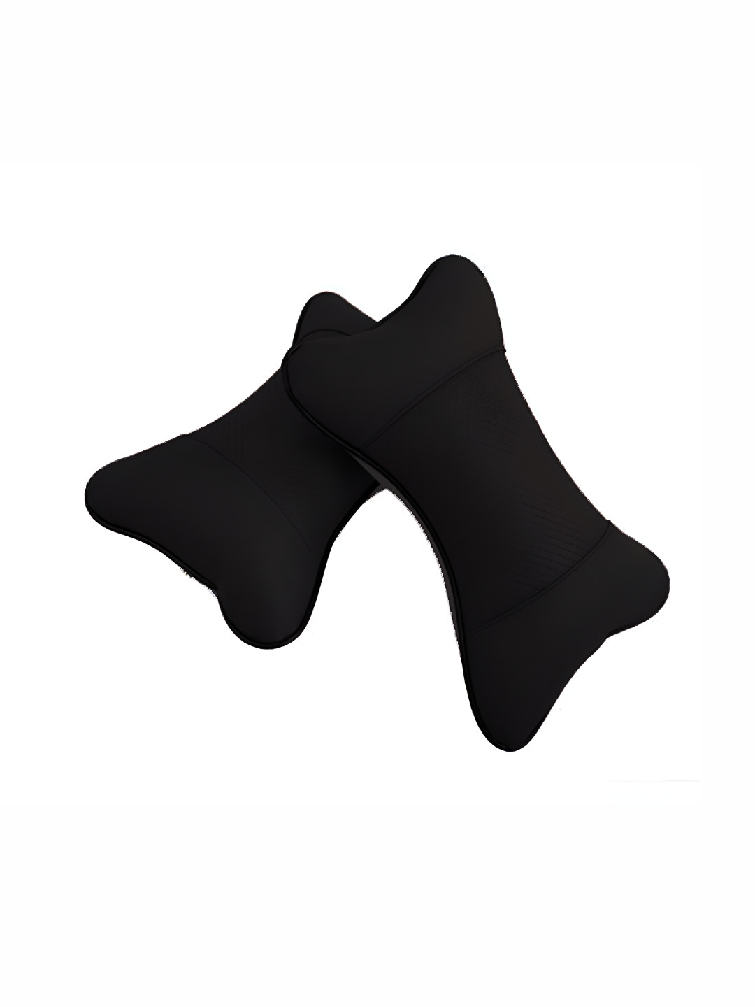Pum Pum Hollow Fiber Black Solid Faux Velvet Ultra Soft Set of 2 Ultra Soft Fibre Travel Pillow-?27.9L x 17.8 cm