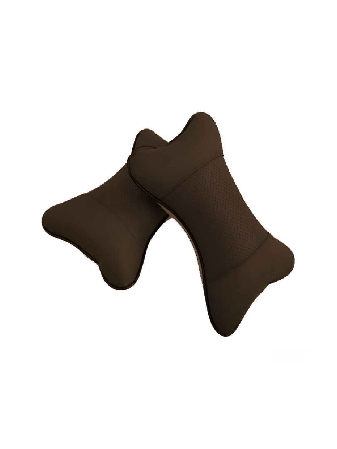 Pum Pum Hollow Fiber Brown Solid Faux Velvet Ultra Soft Set of 2 Ultra Soft Fibre Travel Pillow-25.4 x 10.16 cm