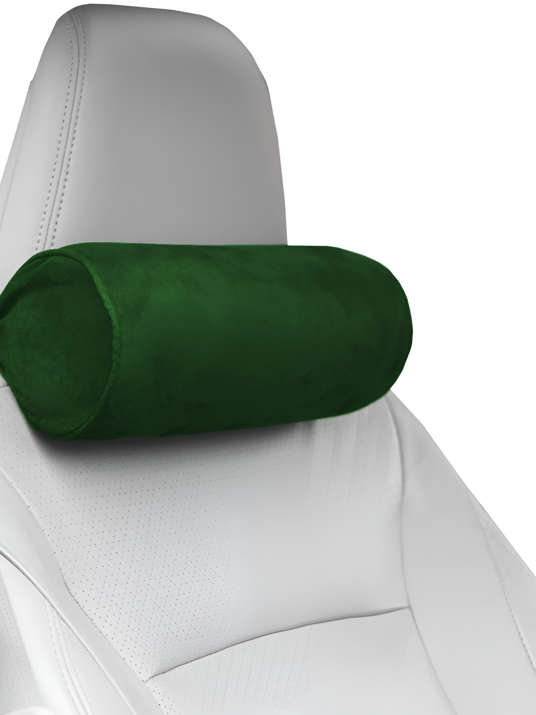 Pum Pum Hollow Fiber Green Solid Faux Velvet Ultra Soft Fibre Travel Pillow-10.16 x 27.94 cm