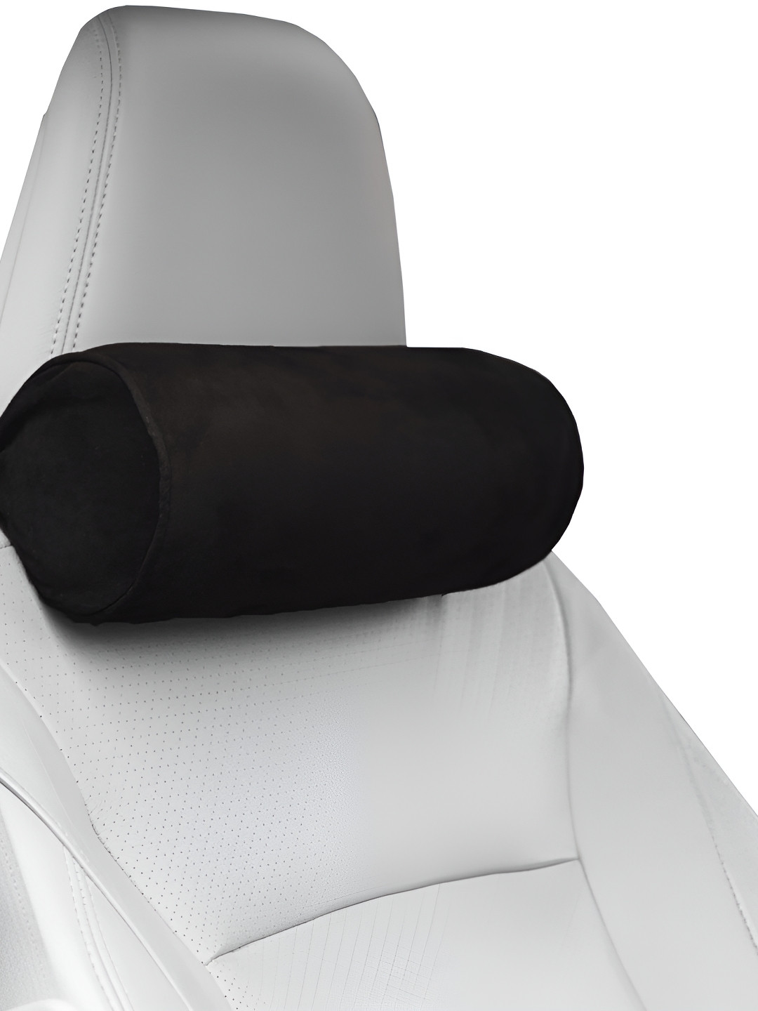 Pum Pum Hollow Fibre Black Solid Faux Velvet Ultra Soft Fibre Travel Pillow-10.16 x 27.94 cm