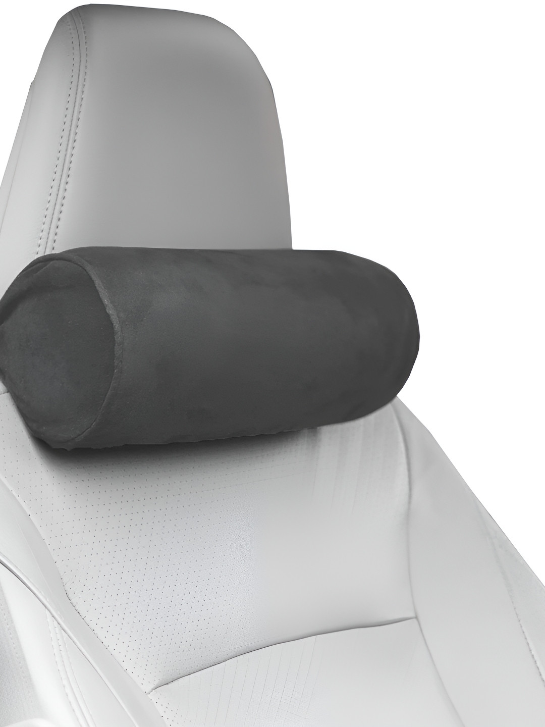 Pum Pum Hollow Fiber Grey Solid Faux Velvet Ultra Soft Fibre Travel Pillow-?27.9 x 10.2 cm