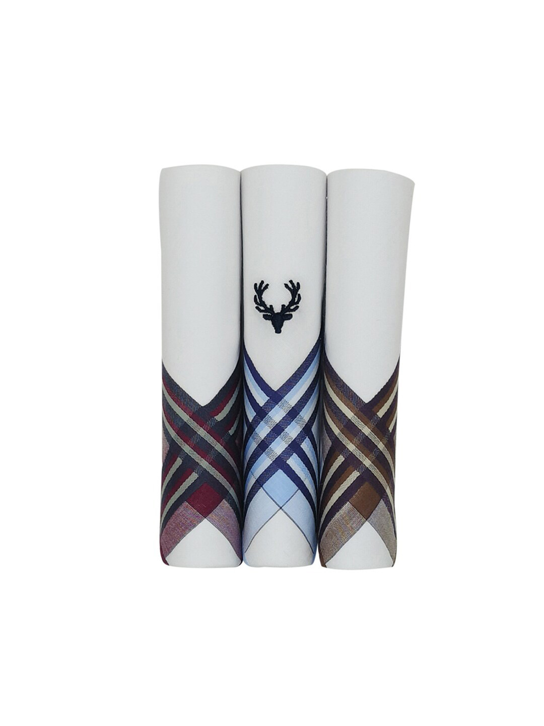 Allen Solly Men Pack Of 3 Cotton Bordered Handkerchiefs