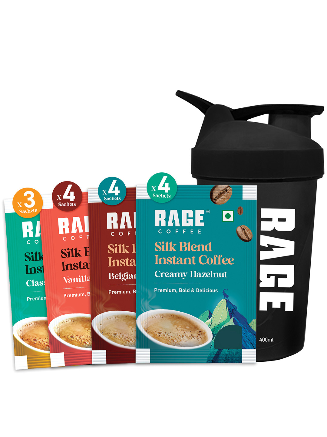 Rage Coffee Pack Of 15 Assorted Coffee Sachets-490g