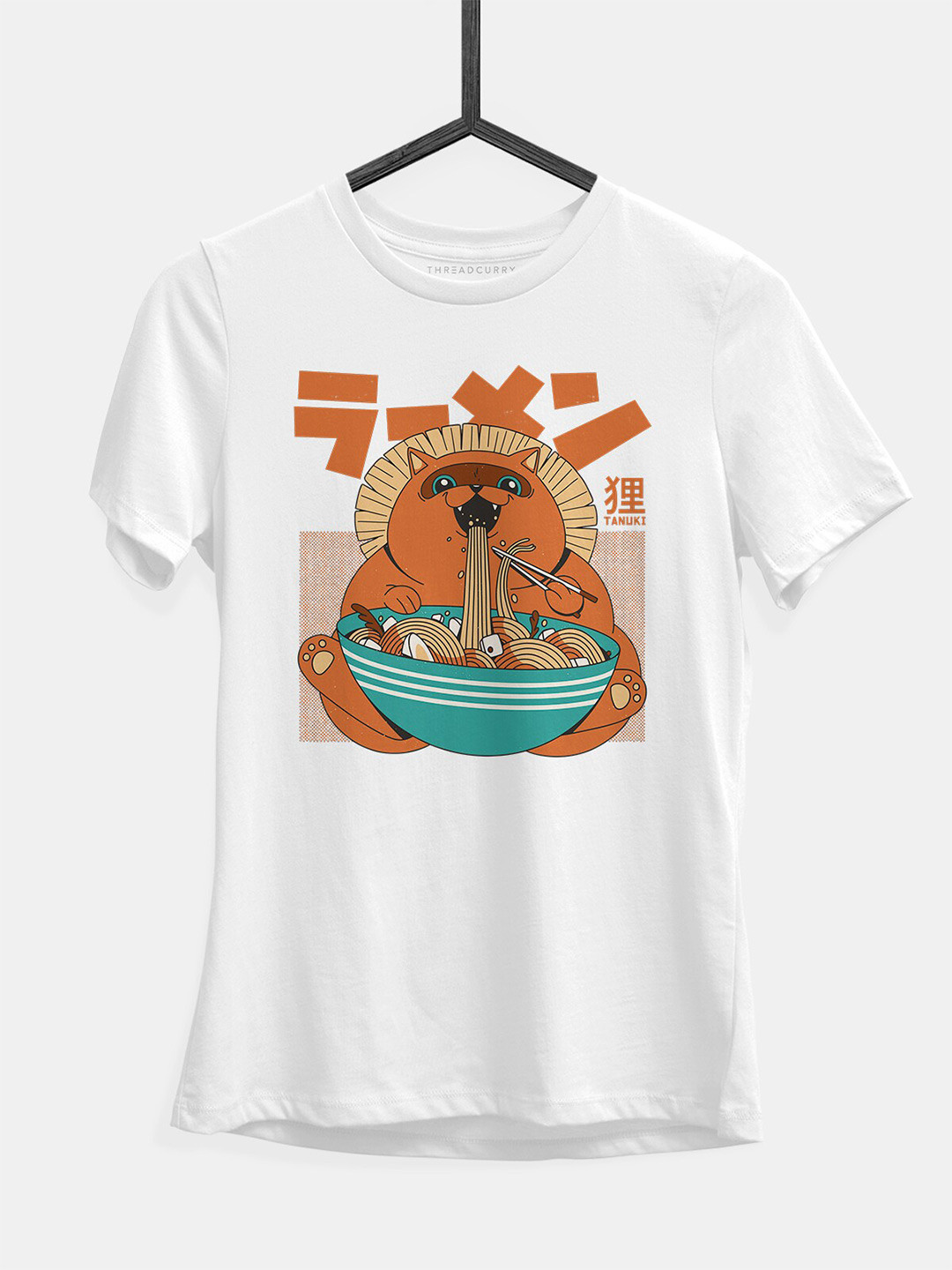 THREADCURRY Girls Anime Printed Round Neck Cotton T-shirt