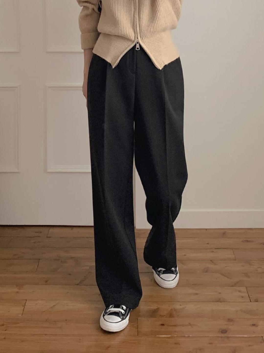 Next One Women Smart Straight Fit Flat-Front High-Rise Trousers