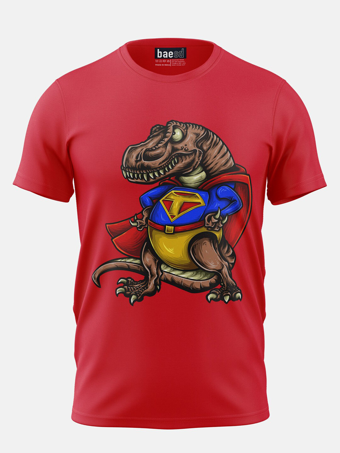 BAESD Boys Super T-Rex Graphic Printed Cotton T-shirt
