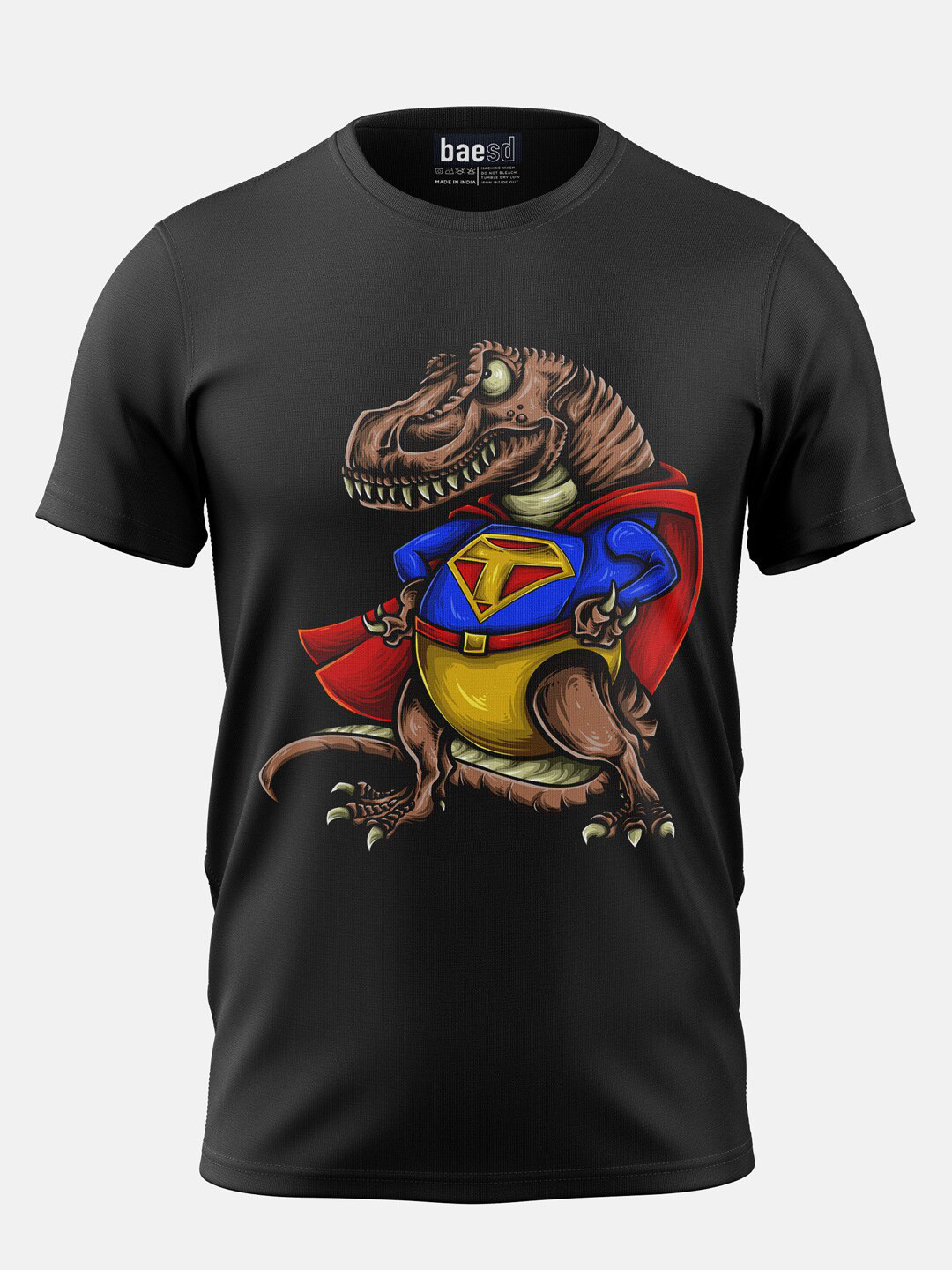 BAESD Boys Super T-Rex Graphic Printed Cotton T-shirt