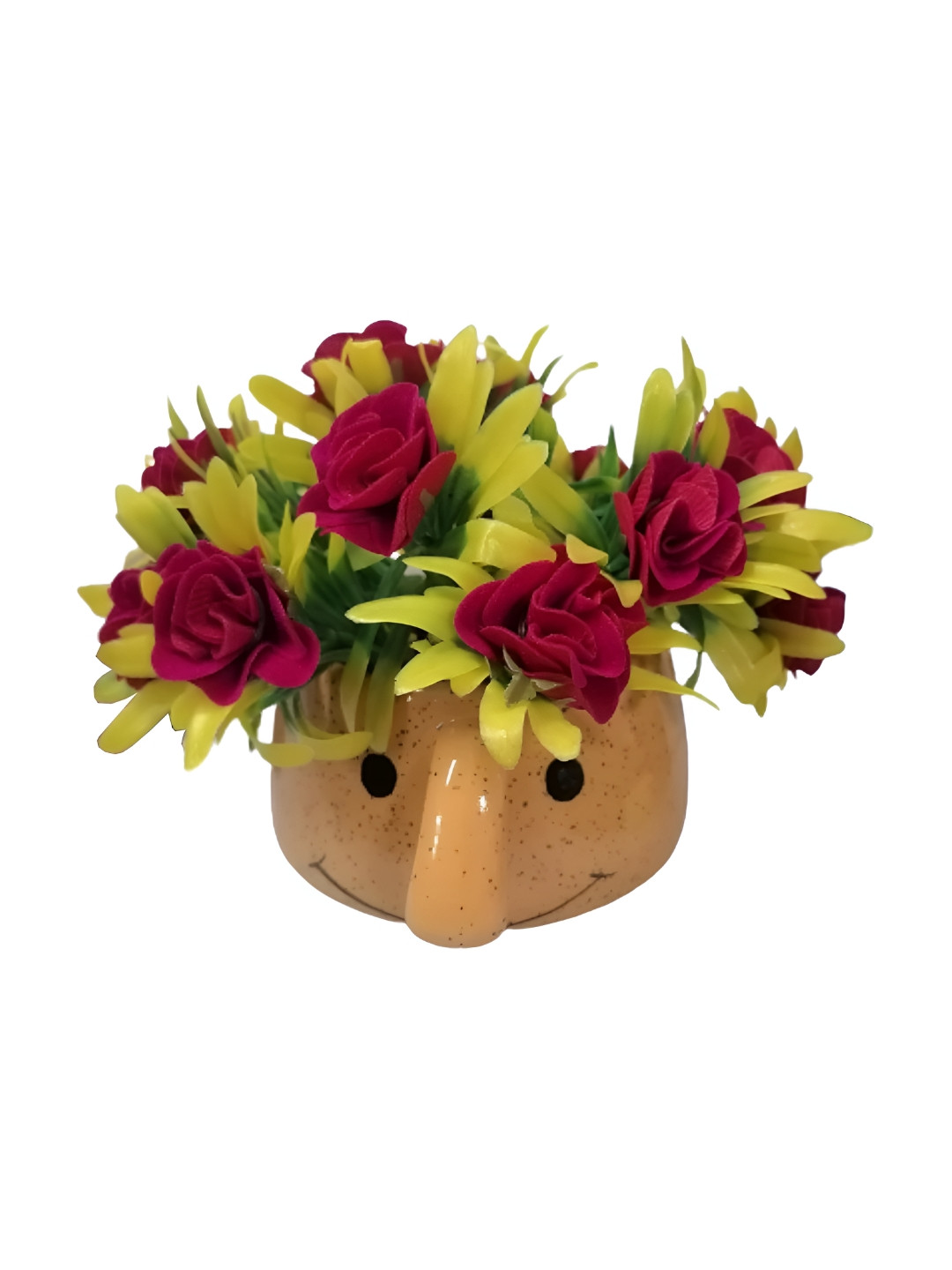 INDIA MEETS INDIA Orange Ceramic Cup Shaped Planter