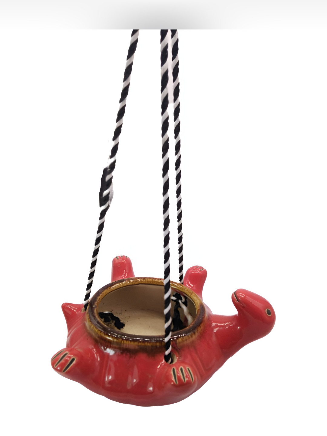 INDIA MEETS INDIA Red Ceramic Hanging Planter