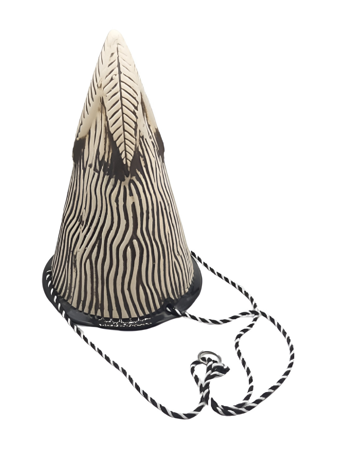 INDIA MEETS INDIA Black & Cream Ceramic Hanging Planter