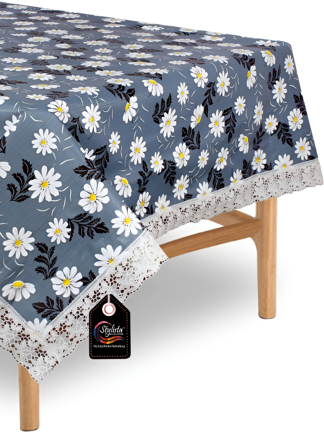 Stylista Grey & Black Square Waterproof 4-Seater Table Cover