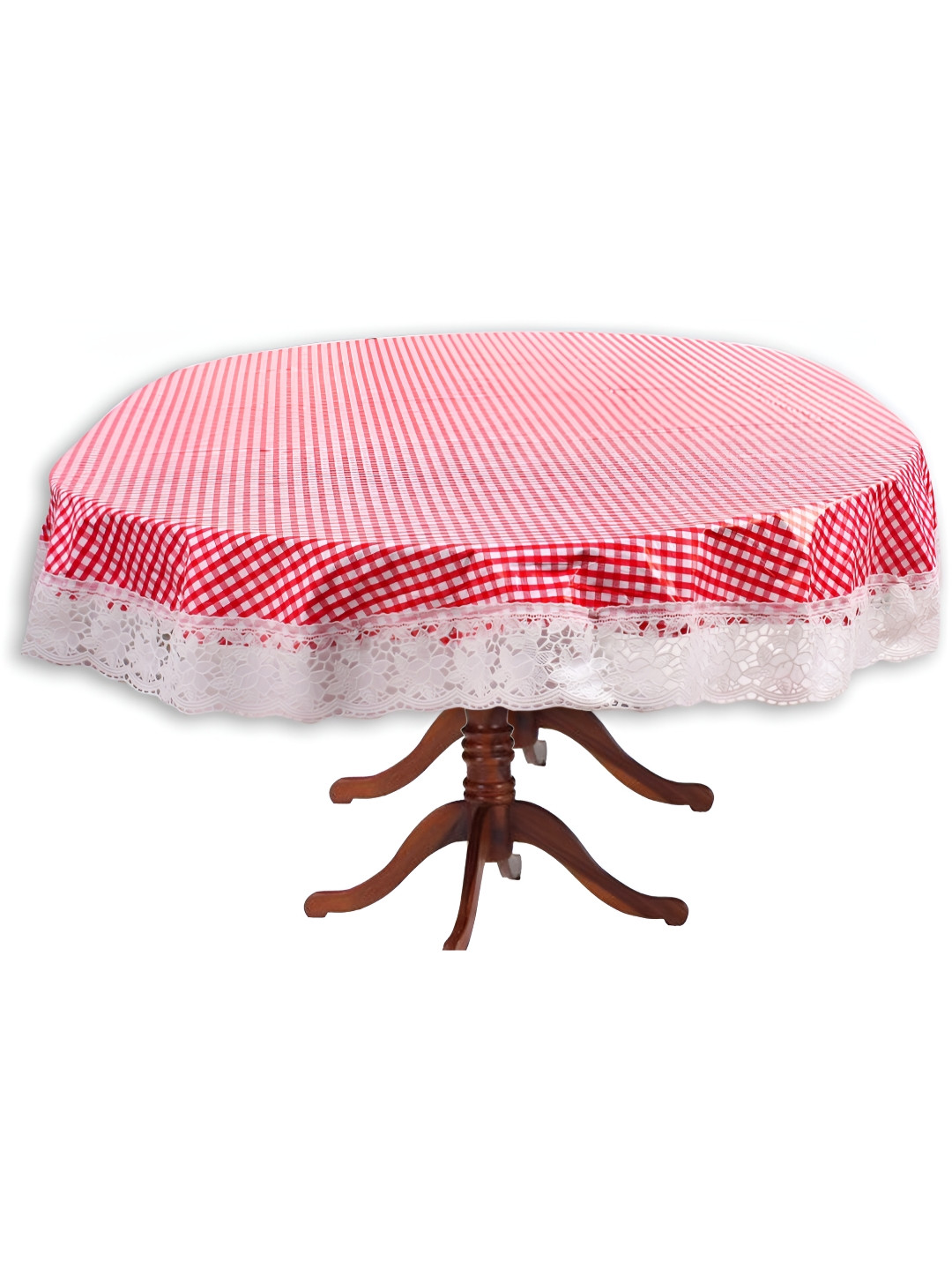 Stylista Pink Waterproof Plastic Oval 6-Seater Table Cover