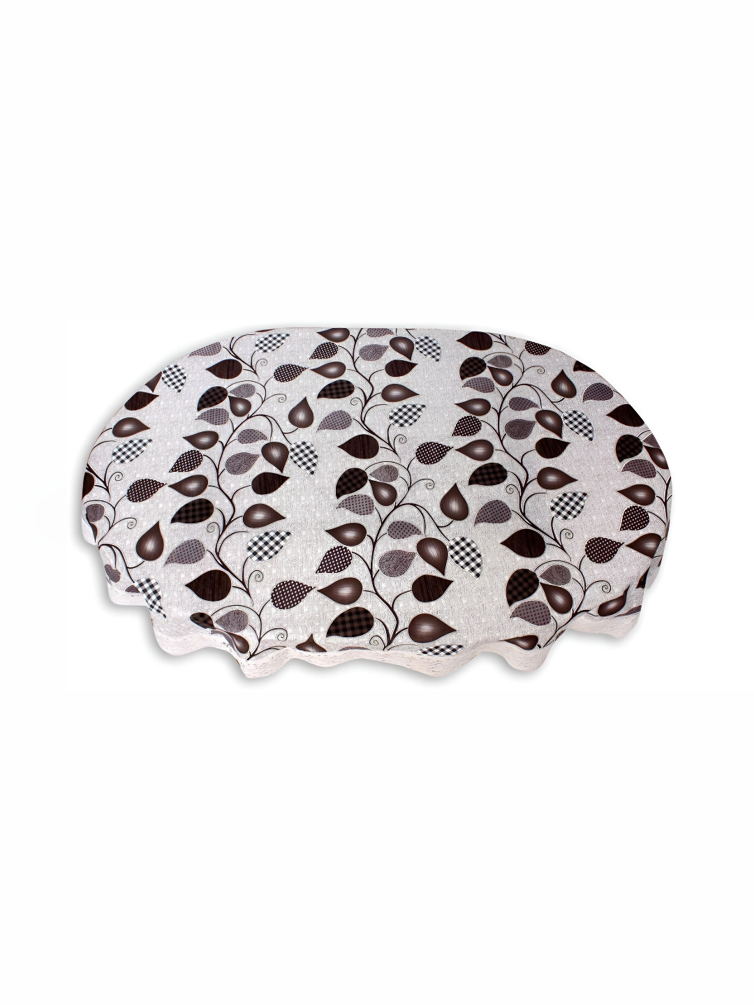 Stylista Grey Waterproof Floral Print Oval 8 Seater Table Cover