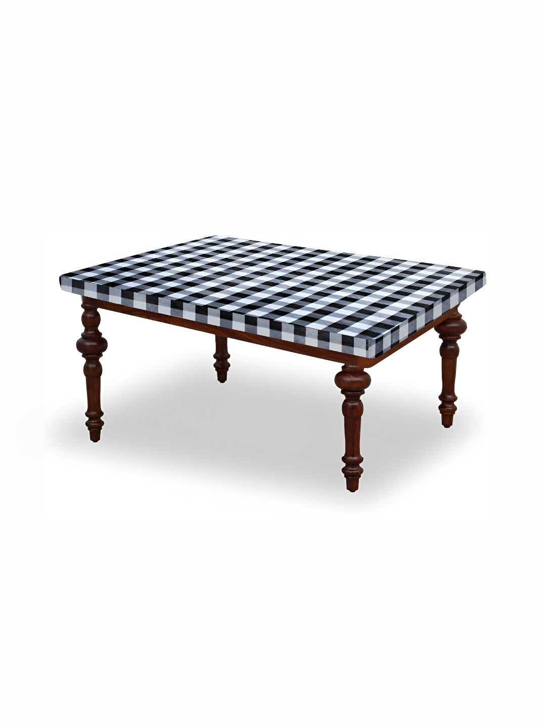 Stylista Black & White Checked Waterproof 4 Seater Elasticated Table Cover