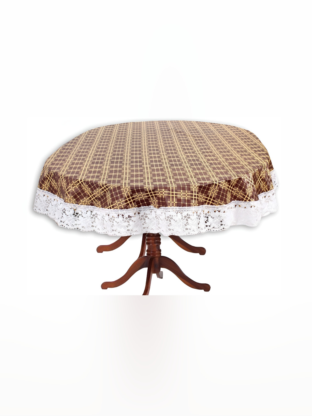 Stylista Brown & Cream Waterproof Oval 8 Seater Table Cover