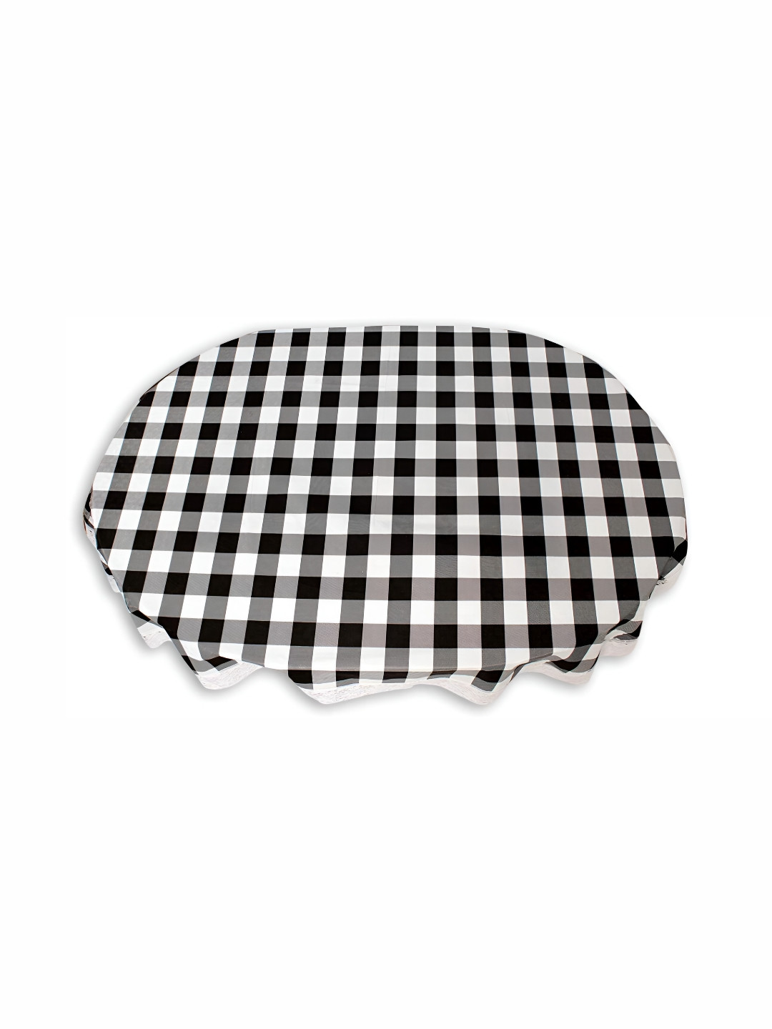 Stylista Black & White Geometric Oval Waterproof 8-Seater Table Cover