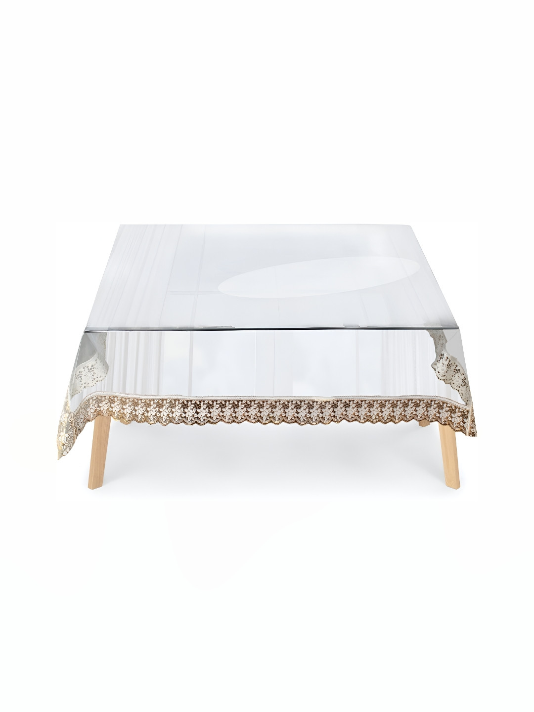 Stylista Gold Toned & White Waterproof 91.44 cm  x 91.44 cm Square Table Cover