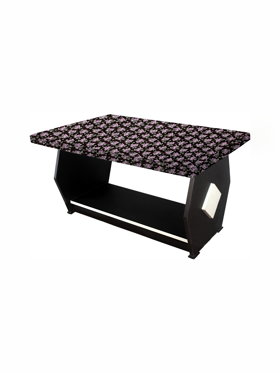 Stylista Black & Pink Floral printed Waterproof Rectangular 2-Seater Table Cover