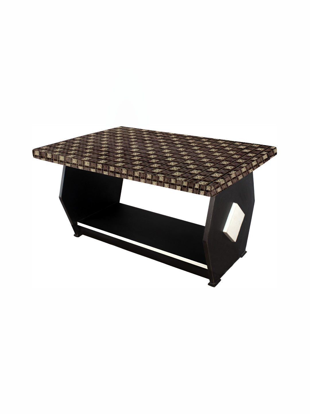 Stylista Brown Checkered Waterproof 2-Seater Table Cover