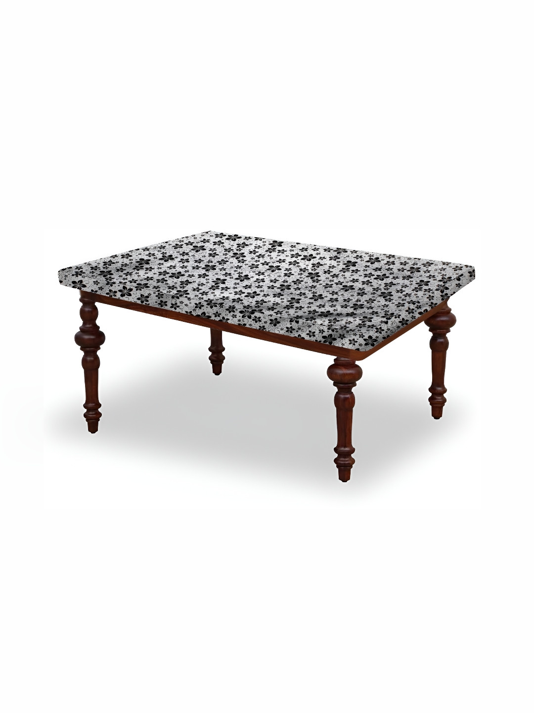 Stylista Grey & Black Floral Waterproof 4 Seater Elasticated Table Cover