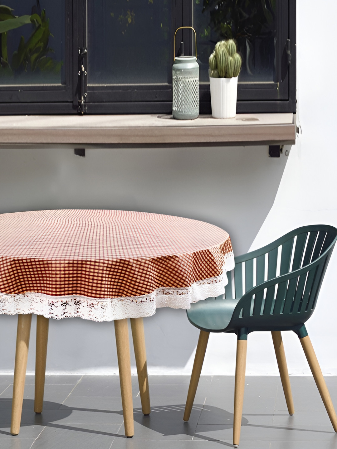 Stylista Orange Waterproof Round 2-Seater Table Cover