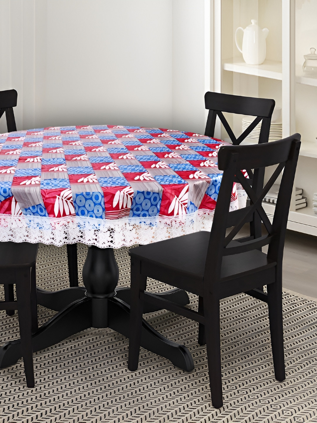 Stylista Blue Waterproof Round 8-Seater Table Cover
