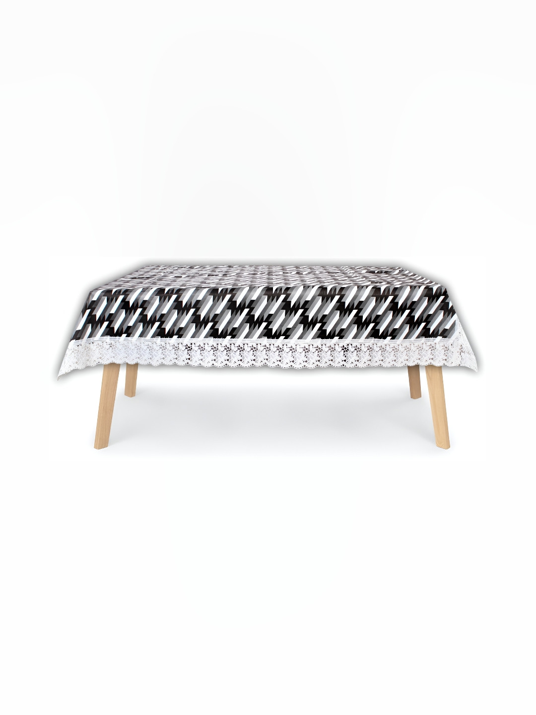 Stylista Black & White Rectangle Waterproof 4-Seater Table Cover
