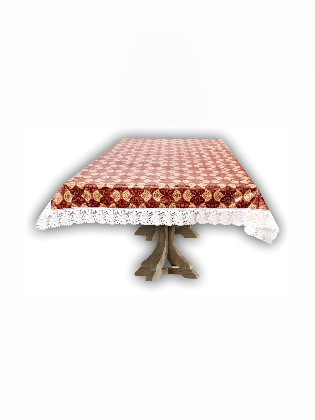 Stylista Brown Waterproof Geometric Print 10 Seater Table Cover