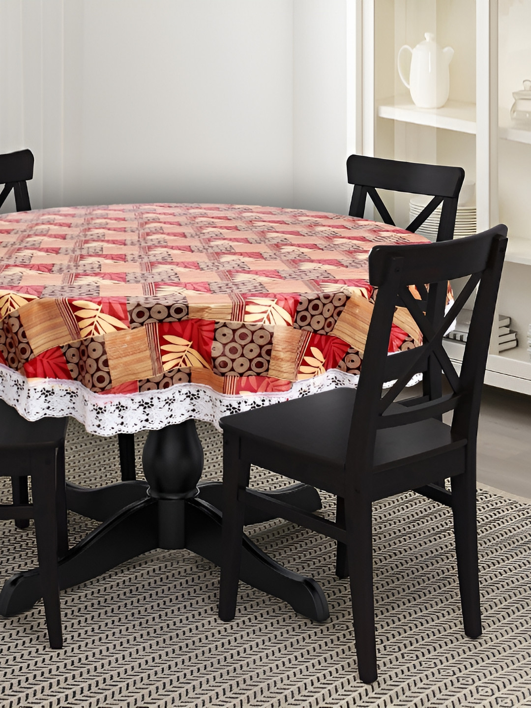 Stylista Brown Waterproof Round 8-Seater Table Cover