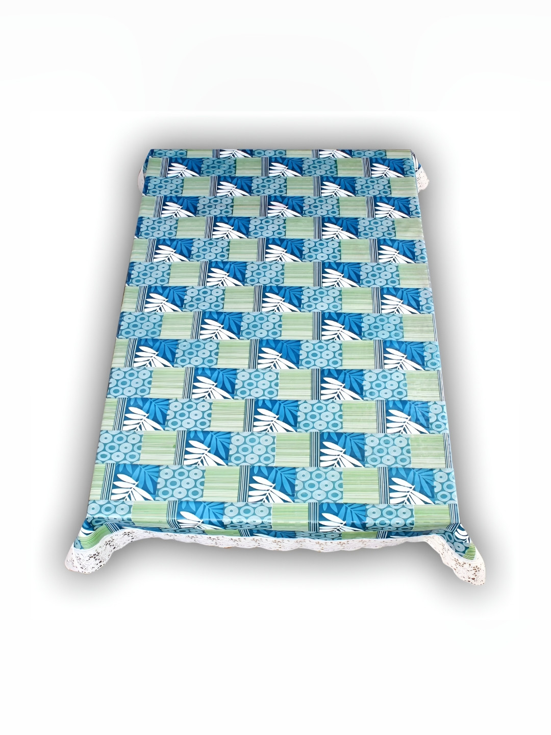 Stylista Blue Waterproof Geometric Print 4 Seater Table Cover