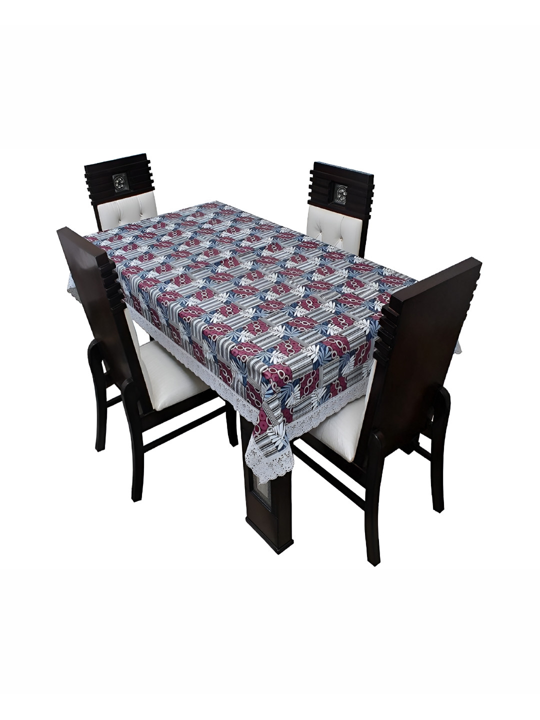 Stylista Grey & Maroon Waterproof 4 Seater Rectangle Table Cover