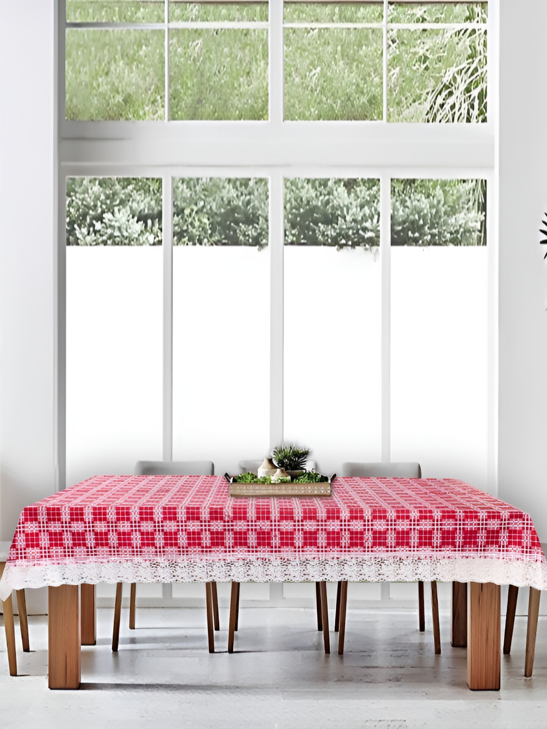 Stylista Pink & White Printed Waterproof 2.74 m x 1.52 m Rectangle Table Cover