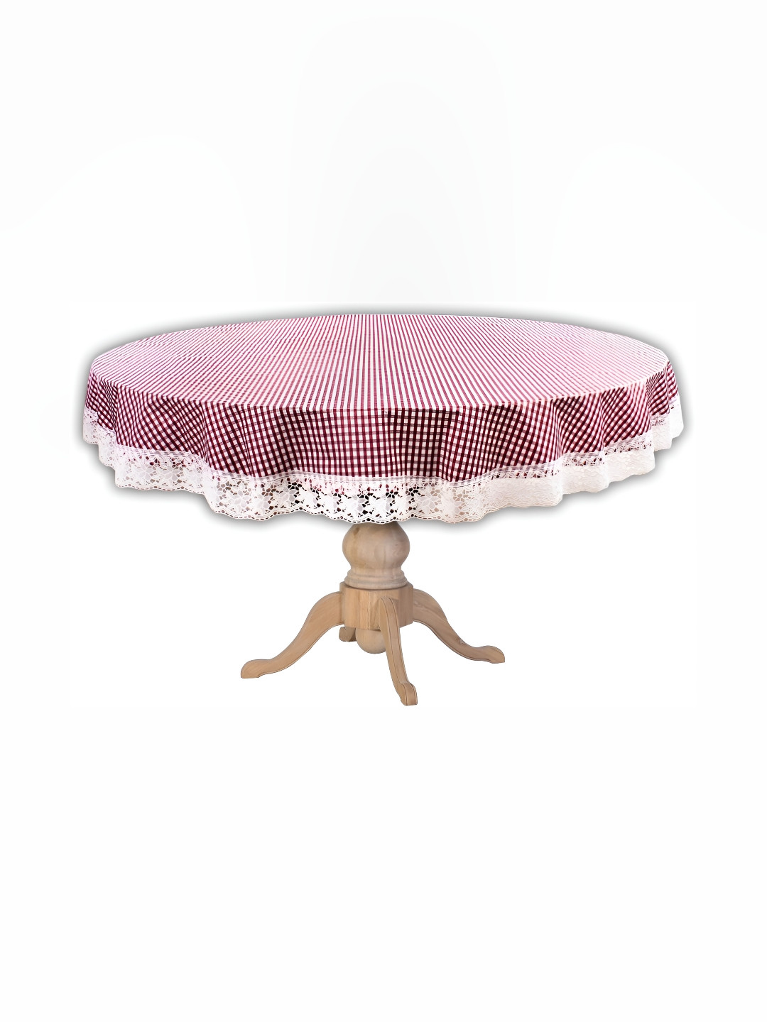 Stylista Purple & White Printed Waterproof 1.52 m x 1.52 m Round Table Cover