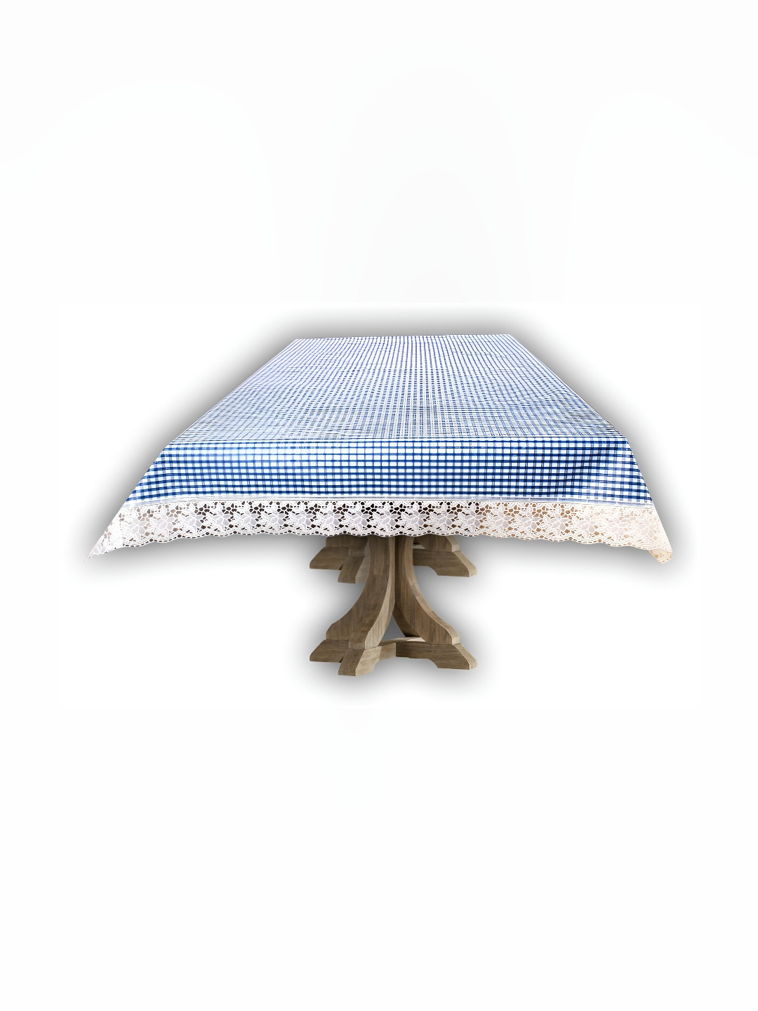 Stylista Blue & White Printed Waterproof Table Cover